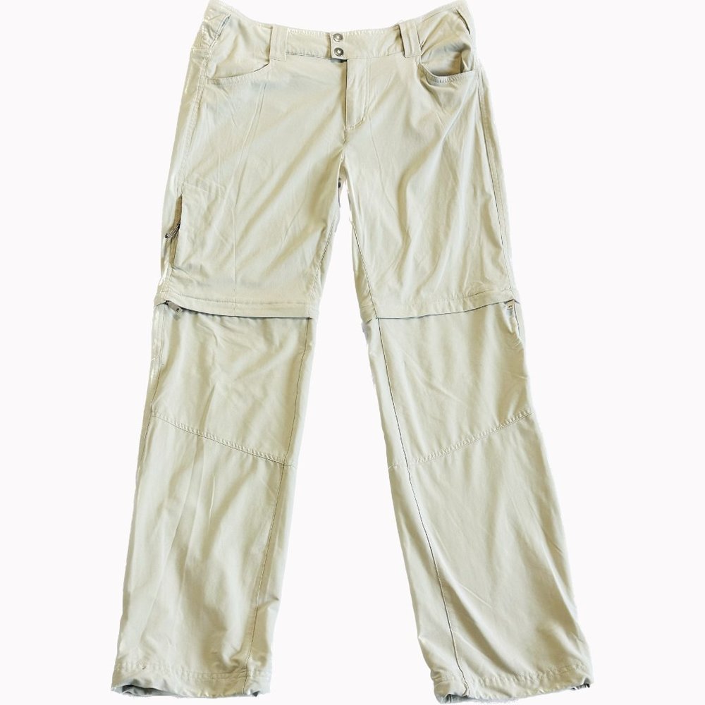 Columbia Omni Shield Zip Away Hiking Pants Shorts Women Size 12 Tan